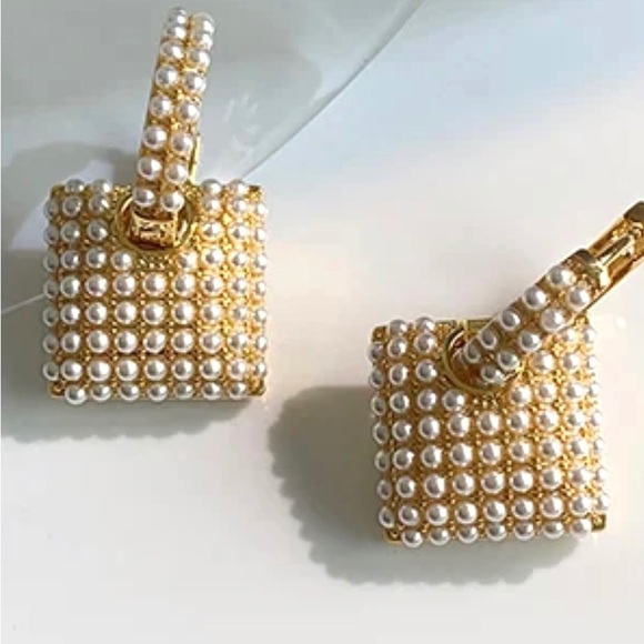 Freshwater Pearl Dangle Hoop Earrings - Picture 2 of 5